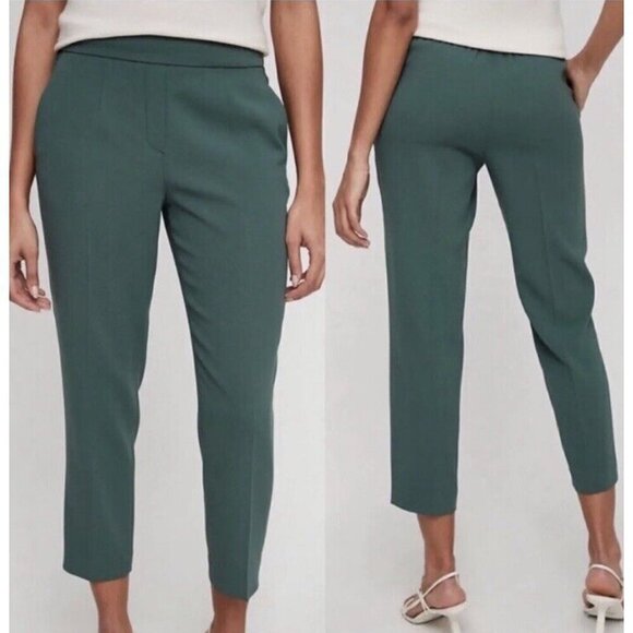Babaton Conan crop pants, green/teal color, Size 2 - Picture 2 of 8